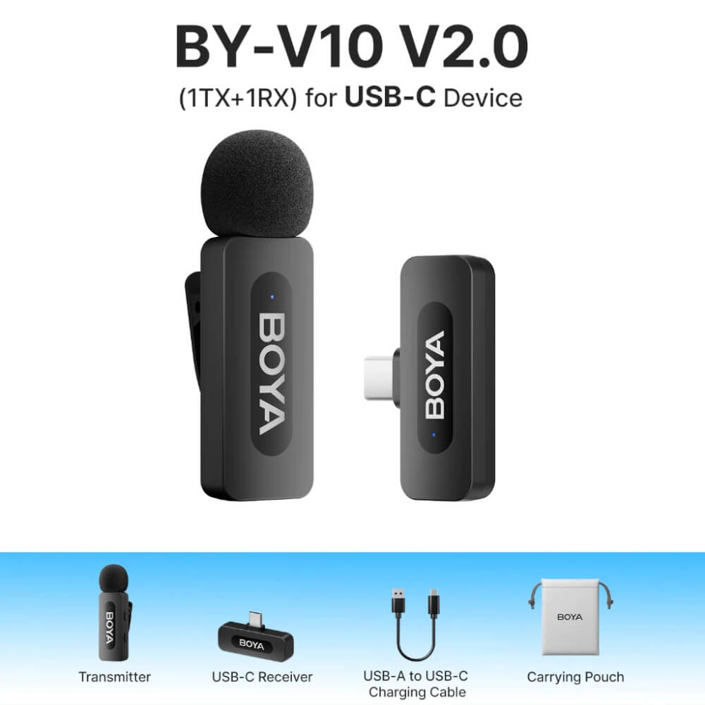 ไมโครโฟนไร้สาย BOYA MICROPHONE BOYA BY-V10 (V2.0)